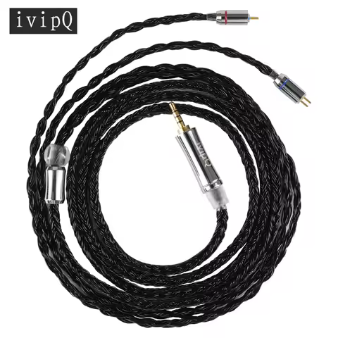 ivipQ 24-Core Silver-Plated Copper Earphone Cable 2.5/3.5/4.4mm Headphone Plug For ST10/M1 Pro SENFE