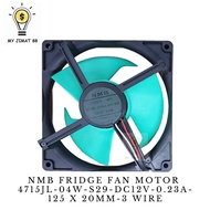 {ORIGINAL} NMB-MAT FRIDGE FAN MOTOR 4715JL-04W-S29-DC12V-0.23A-125 x 20mm-3 wire