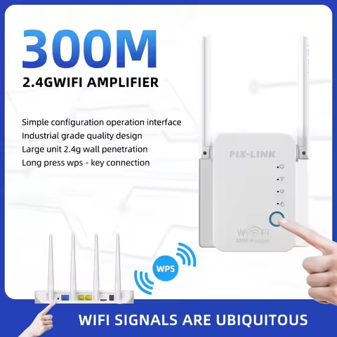 PIX-LINK WR17 Wireless Mini Router WiFi Repeater Access Point Mode Antennas Booster 2.4G Amplifier L
