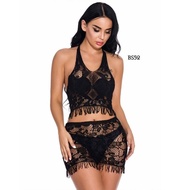 Premium Black Bikini Transparent Lingerie Stockings BS52