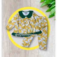 A99 | BABY GIRL JBEANS LONG-SLEEVE FLORAL BUTTON'S DOWN PAJAMA | VIETNAM MADE (3T - 8T) B