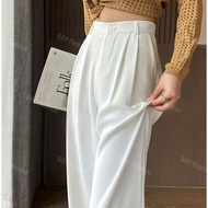 S-2XL Suit Pants 21-38High Waist Slimming Elastic Waist Vertical Leg Pants Women's Trouser pants