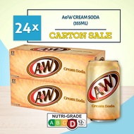 [Bundle of 2 Cartons] A&W Cream Soda Regular 12/12oz (Product of USA) (Exp: 27/07/2026)
