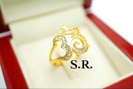 S.R. แหวนทองโอมเพชร เม็ดละ 0.30 กะรัต เพชรน้ำ100 ขาวสวยไฟดี พร้อมใบรับรองสินค้า เคลือบทองคำแท้100%