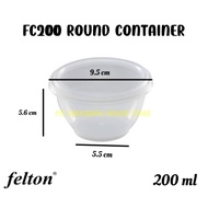 (200ml)Microwavable Round Container FC200 (50set±) Disposable Plastic Food Container / Felton