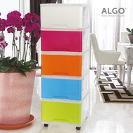 Algo 5 Tier Jumbo Storage Stocker Home Organizer Drawer with Wheels (AL-8855)