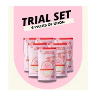 LALYNN Udon Pure Egg White Protein Noodles 6 Packs of 150g | Keto & Diabetic Friendly Low Carb Glute