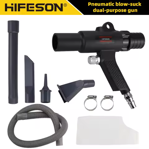 HIFESON Air Blowing Gun Kit Dual Function Air Vacuum Blow Gun Pneumatic Vacuum Cleaner Kit Air Blow 