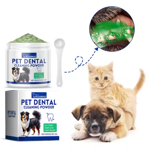 Pet Tooth Cleaning Powder Teeth Stain Remover Eliminates Bad Breath Tartar Remover Teeth Stone Clean