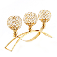 浪漫燭光晚餐創意燭臺擺件三頭拱橋水晶蠟燭臺酒店裝飾用品高階感