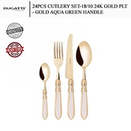 Bugatti 24Pcs Cutlery Set – 18/10 24k Gold Plt – Gold ivory Handle