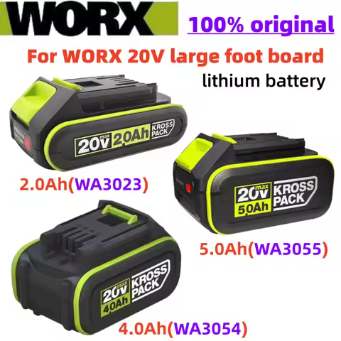 100% Original for WORX 20V 2.0Ah/4.0Ah/5.0Ah Li-ion Battery for WU279.WU182.WU690.WU380S.WU231.WU533
