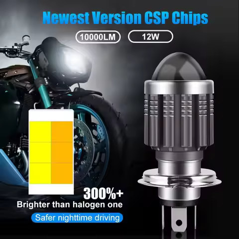 1pcs 12V High Quality H4/HS1 H6/BA20D 15W LED 6 COB Motorcycle Headlight Bulb 1200LM 6000K Hi/Lo Bea