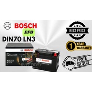 (INSTALLATION PROVIDED) DIN70L | LN3 | Bosch EFB  Bateri Kereta | Passat Golf Jetta Tiguan Polo Peug