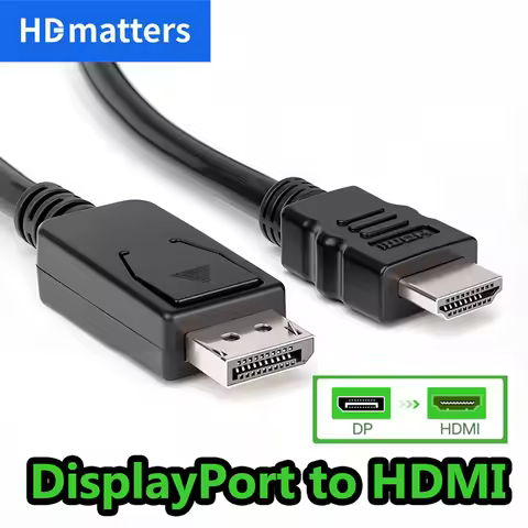 DisplayPort to HDMI Adapter Cable 1080P Display-Port DP to HDMI Converter Cable for PC with DP Port 