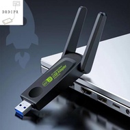 DRDIPR ยูเอสบี การ์ดเครือข่ายไร้สาย1300M ดองเกิล WIFI ตัวรับสัญญาณ WiFi ทนทานต่อการใช้งาน 2.4G 5g สำหรับ PC แล็ปท็อป/โทรศัพท์มือถือ /แท็บเล็ต