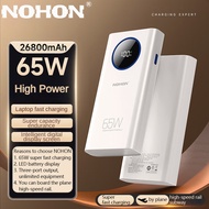 Power Cord NOHON 65W Power Bank 26800mAh Super Fast Charging For iPhone 15 14 Pro Book iPad Air Huaw