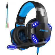 全城熱賣 - 有線頭戴式電競遊戲耳機-G2000-藍色雙插版