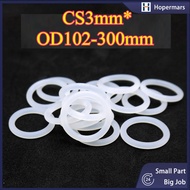 O-ring gasket CS3mm*OD102-300mm O-ring white silicone seal ring food grade seal waterproof rubber ri