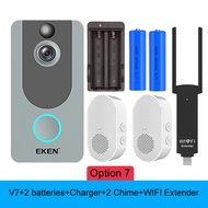EKEN V7 Door Bell Camera 1080P Wifi Doorbell IP Smart Wireless Security FIR Motion Detection Alarm C