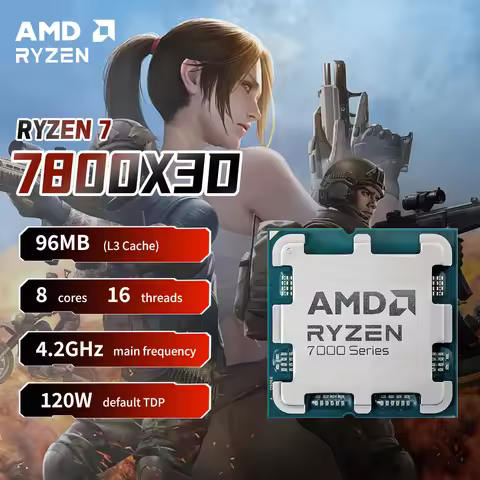 AMD Ryzen 7 7800X3D 4.2GHz L3=96M Processor 120W 8-Core 16-Thread R7 7800X3D Socket AM5 5NM DDR5 but