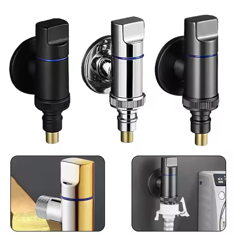 Stainless Steel G1/2 Water Stop Valve For Bathrooms Washing Machine Automatic Water Stop Valve Quick