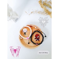 Spiderman Couple Bracelet with Pearl Drawstring Spiderman Couple Bracelet/ Couple Bracelet/