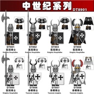 Medieval Crusader Temple Temple Temple Temple Hospital Knight Full Set Heavy Armor Minifigure Buildi