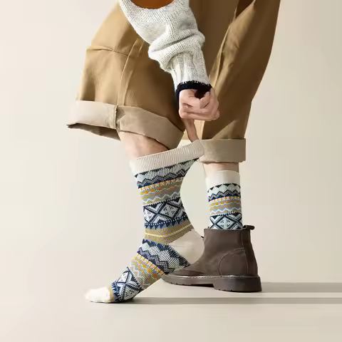 Men's Dress Socks,Cotton Crew Socks,3 Pairs,Breathable and sweat-absorbing ，Funky Colorful Pattern C