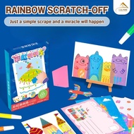 Painting Animal Pattern Squeegee Art Rainbow Dot Painting Art DIY Color Scratch Painting Paper for K