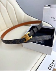 💜CELINE 賽琳腰帶 寬2.5CM 牛皮 凱旋門 黑色 女士 女款 皮帶 禮盒 送禮 節日 生日 Women's belts gift boxes gifts holidays birthdays