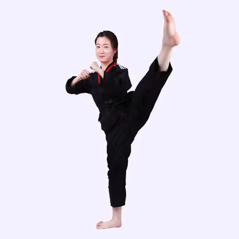 Black Taekwondo Coach Uniform Children's Students Adult Taekwondo Coach Uniform Martial Arts Boxing 