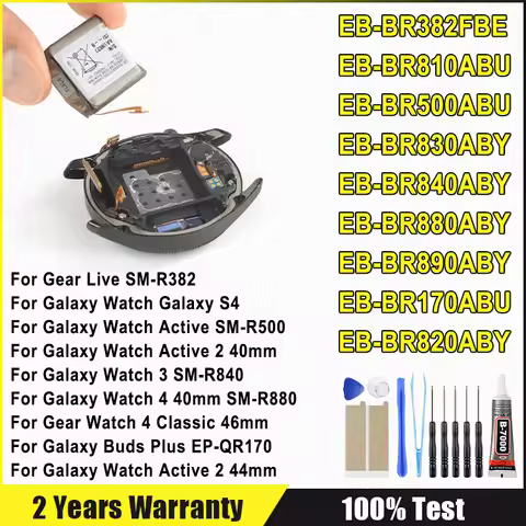 New Battery For Samsung Galaxy Gear Active 4 3 2 S4 Buds Classic Plus 40mm 44mm 46mm SM-R500 SM-R820