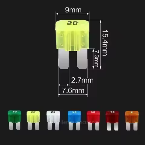 100/50/10pcs Mini M2 Car Fuse Long Foot Insert 5Amp 7.5Amp 10Amp 15A 20A 25A 30A 32V Zinc Auto Fuse 