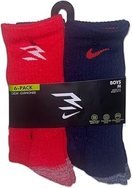 3Brand Cushioned Boys Crew Socks 6 pair size M (shoe: 5Y-7Y)