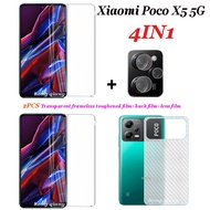4in1 for  Xiaomi POCO X5 5G/ X5 Pro /X4 GT/X4 Pro/X3 GT/X3 Pro/X3 Borderless Transparent Tempered Gl
