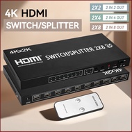 in stock 4K HDMI Switcher Splitter 2 In 8 out HDMI Switcher For PS4 DVD Camera Laptop PC To Multi TV