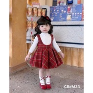 2-piece red plaid evening dress Set