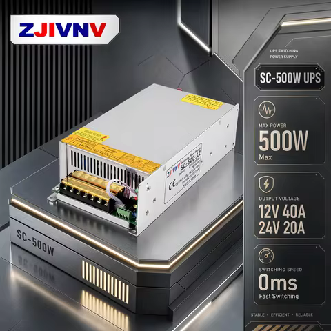 ZJIVNV SC-500W UPS Switching Power Supply 12V 40A 24V 20A for Battery Charger Transformer 13.8V 12.6