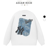 Asian Rich Premium Sweater Mlb New York Ny Yankees Denim Patch