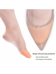 1雙sebs矽膠防護趾套,超柔軟q彈性前足防護套,適用於芭蕾舞防護趾套和高跟鞋前足墊