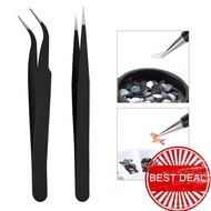 Black Pointed False Eyelash Tweezers Stainless Steel Tweezers E7o4