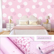 Wallpaper Dinding +/-8m +/-4.5m 1m Bunga Dandelion Pink Wallpaper Dekorasi Rumah Sticker Dinding Rua
