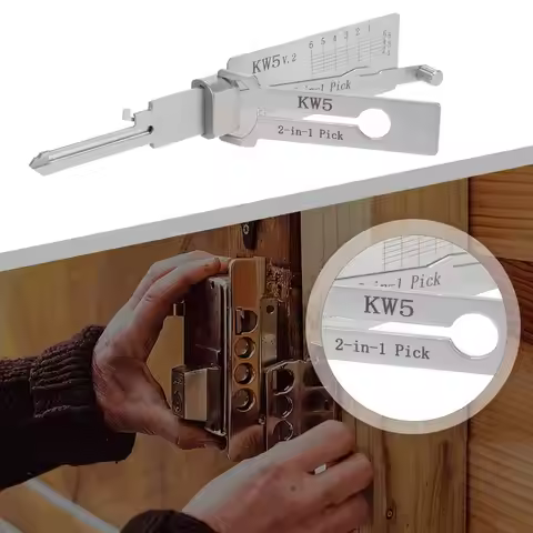 New KW5 KW1 2-in-1 Lishi Lock Pick Opens Key Decoder Master Key Set of Pick Lock Picking Kits LOCKSM