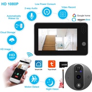 Smart home peephole doorbell camera Wifi 4.3-inch high-definition video doorbell night PIR motion detection sensor