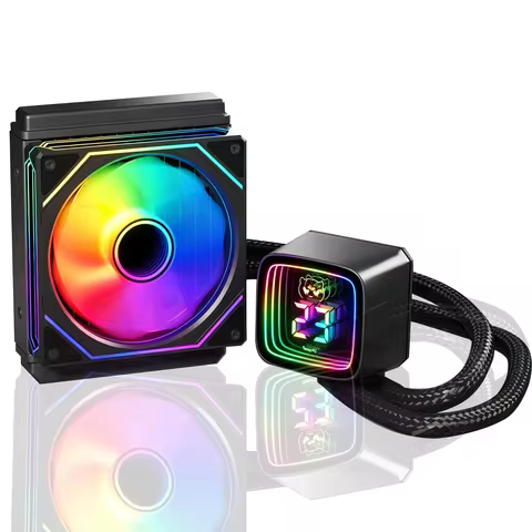 120MM AIO CPU Cooler with Digital Display, 120mm Liquid Cooling, ARGB PWM Fans,LGA 1700/1200/115X/13