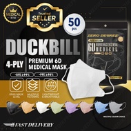 Zero Degree Mask 50pcs 3D 6D Duckbill Mask Premium Medical/Non-Medical 4Layer Face Mask Earloop Head