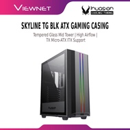 Invasion Skyline TG Black ATX Gaming Casing | Case Only No Fan / Tempered Glass Mid Tower | High Air