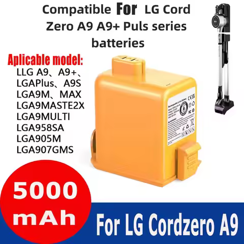 5.0Ah lithium ion battery For LG Cord Zero EAC63382204 A9,A9MAX,A9T-Ultra ,P9,A9K-CORE,A9K-PRO,A9N,A