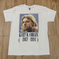 NIRVANA KURT D. COBAIN DTG เสื้อสกรีนดิจิตอล สีคมชัด เสื้อแท้ กิลเด้น เสื้อยืดคอตตอน ผ้าฝ้าย 100% S-